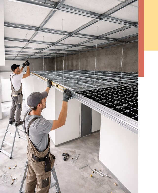 Монтаж потолка грильято в Мичуринске от 466 руб./м² — быстрая сборка под ключ | ОТДЕЛОЧНИК-Мчр