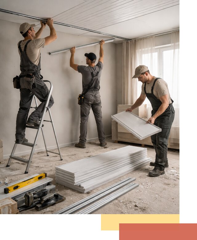 Монтаж потолка из ПВХ панелей в Мичуринске оперативно и качественно