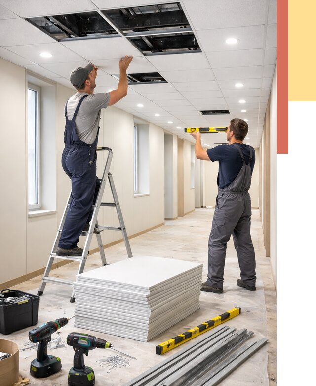 Ремонт потолка Армстронг в Мичуринске от 4659 руб. — быстро и недорого | ОТДЕЛОЧНИК-Мчр