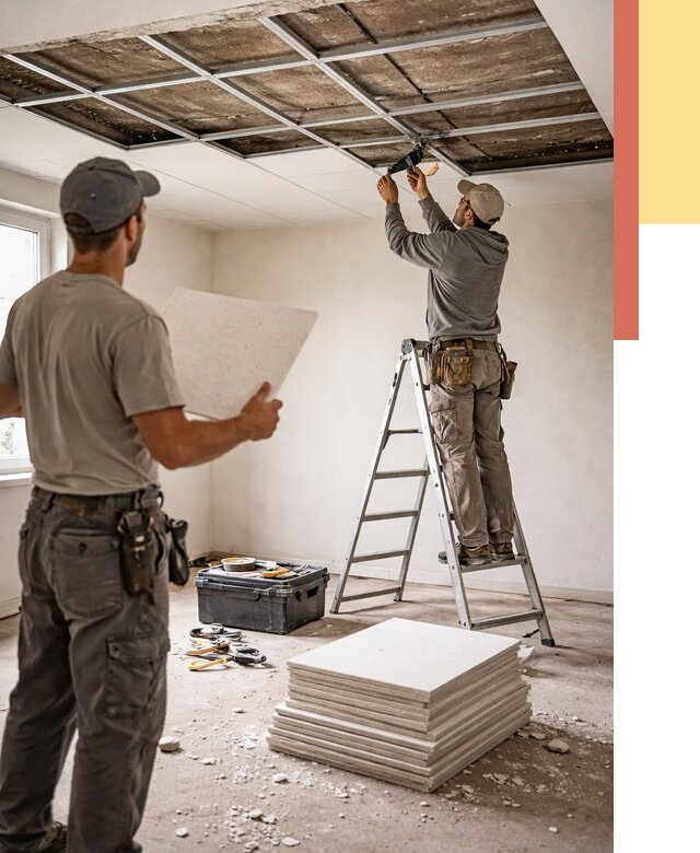 Замена плит подвесного потолка в Мичуринске от 1812 руб. быстро и недорого | ОТДЕЛОЧНИК-Мчр