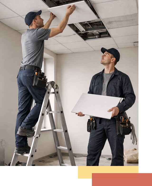 Обслуживание подвесного потолка в Мичуринске — ремонт и чистка