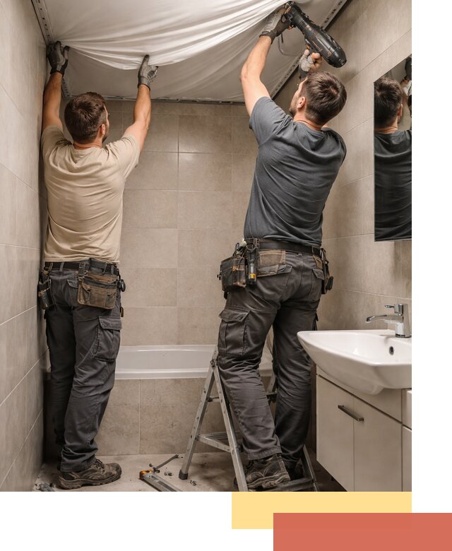 Монтаж натяжного потолка в ванной в Мичуринске быстро и качественно