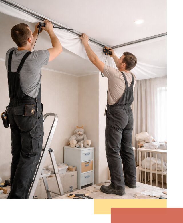 Монтаж натяжного потолка в детской комнате в Мичуринске