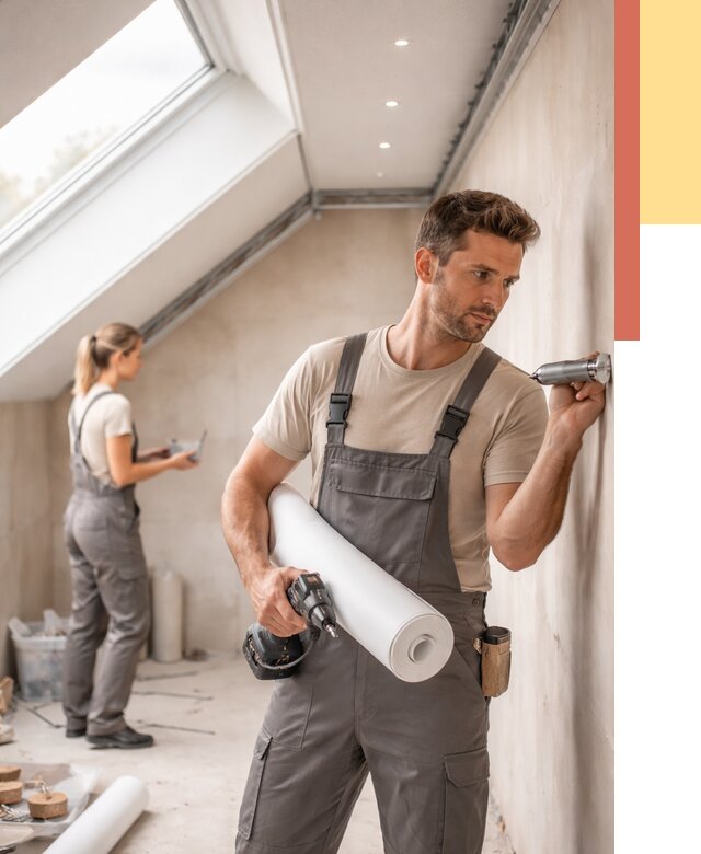 Монтаж натяжного потолка на мансарде в Мичуринске от 3624 руб. | ОТДЕЛОЧНИК-Мчр