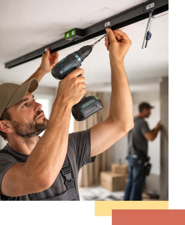 Установка трековых светильников в натяжной потолок в Мичуринске