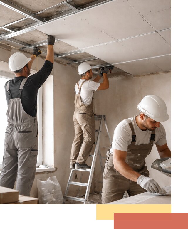 Одноуровневый потолок из гипсокартона в Мичуринске — монтаж и отделка