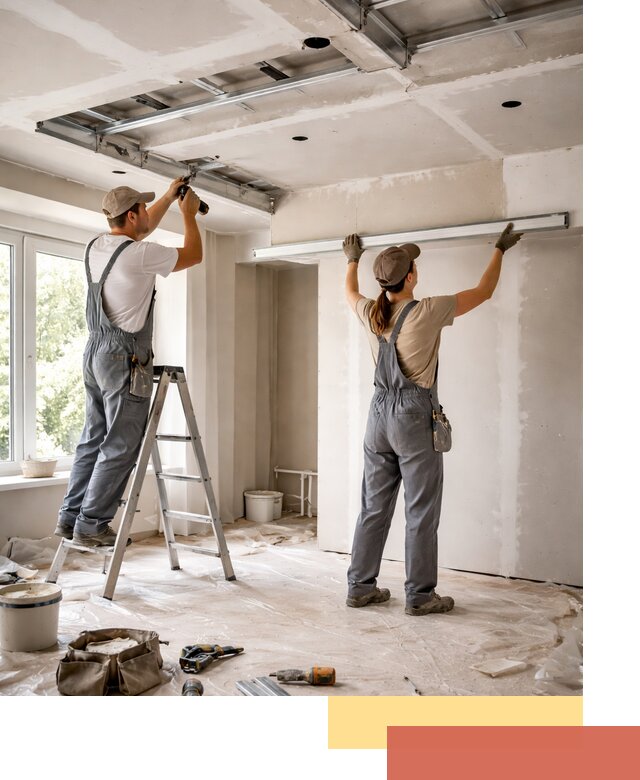 Монтаж многоуровневого потолка из гипсокартона в Мичуринске