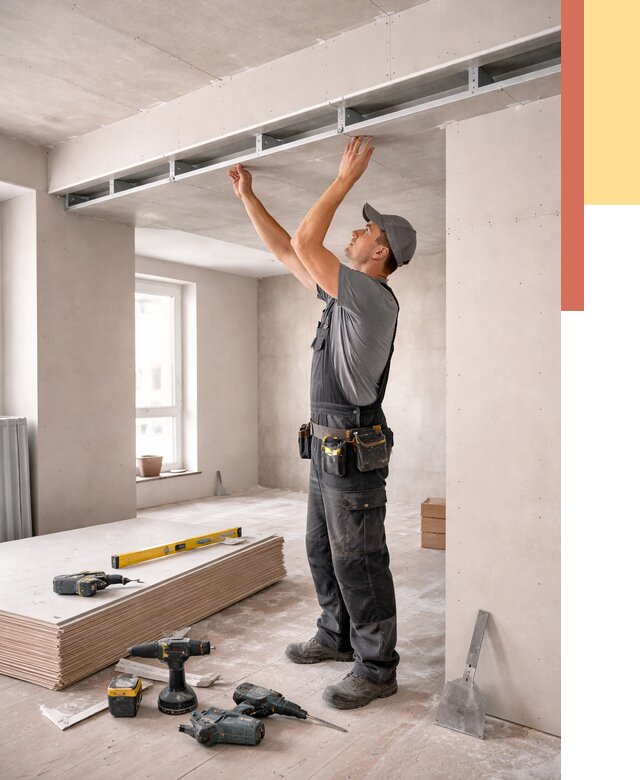 Потолок из гипсокартона с нишей в Мичуринске от 1294 руб. под ключ | ОТДЕЛОЧНИК-Мчр