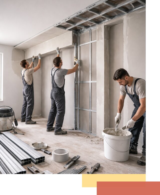 Монтаж потолка из гипсокартона с нишей в Мичуринске