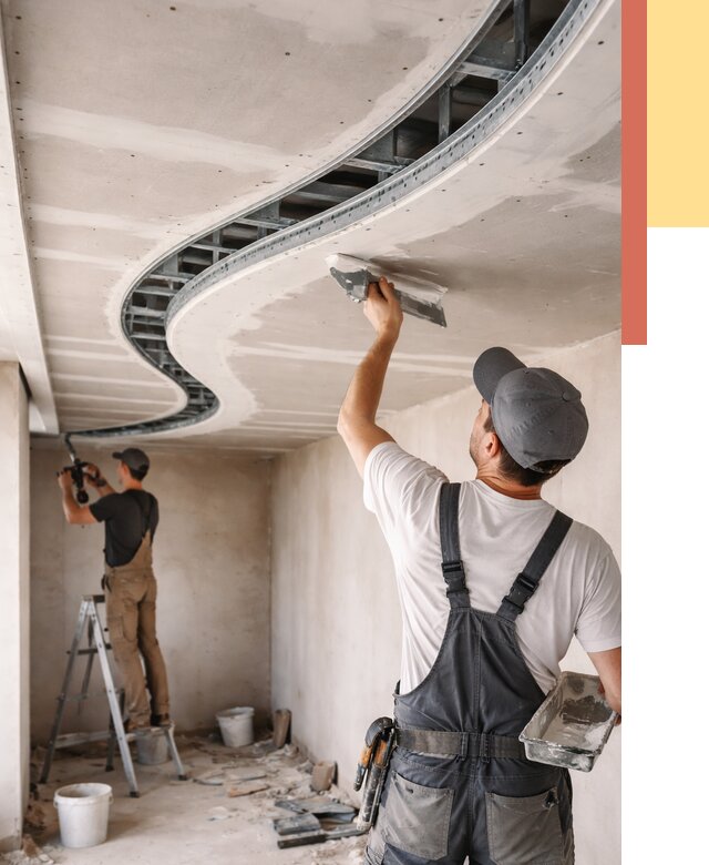 Криволинейный потолок из гипсокартона в Мичуринске от 2174 руб./м2 | ОТДЕЛОЧНИК-Мчр