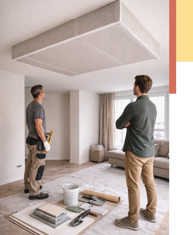 Короб на потолке из гипсокартона в Мичуринске от 2278 руб. — монтаж и услуги под ключ | ОТДЕЛОЧНИК-Мчр