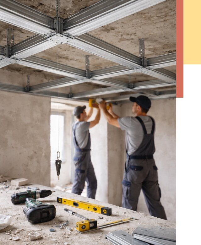 Монтаж каркаса потолка из профиля в Мичуринске от 4659 руб. — услуги ОТДЕЛОЧНИК-Мчр