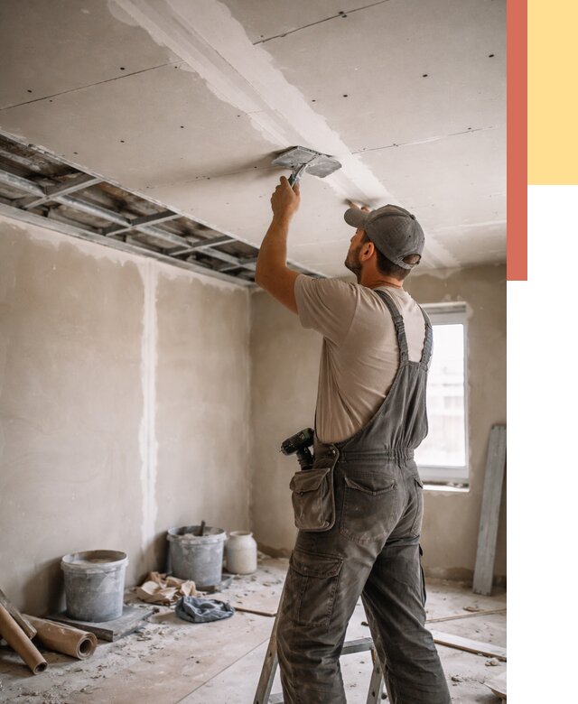 Ремонт потолка из гипсокартона в Мичуринске от 673 руб./м² — быстро и недорого | ОТДЕЛОЧНИК-Мчр