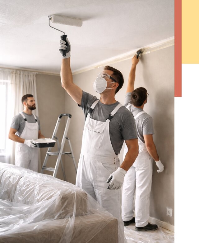 Покраска потолка водоэмельсионной краской в Мичуринске от 2278 руб/м² — услуги под ключ | ОТДЕЛОЧНИК-Мчр