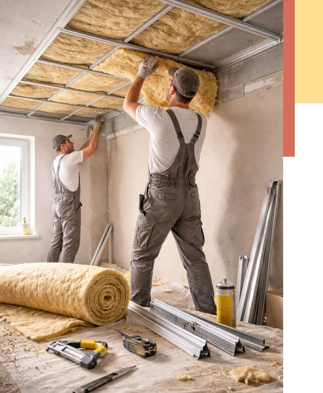 Утепление потолка в Мичуринске от 7455 руб/м2 — недорого, быстро, под ключ | ОТДЕЛОЧНИК-Мчр