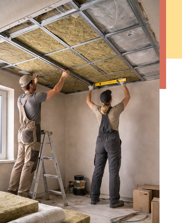 Шумоизоляция потолка в Мичуринске от 1294 руб. под ключ — услуги ОТДЕЛОЧНИК-Мчр